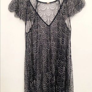 Free people navy beaded slip